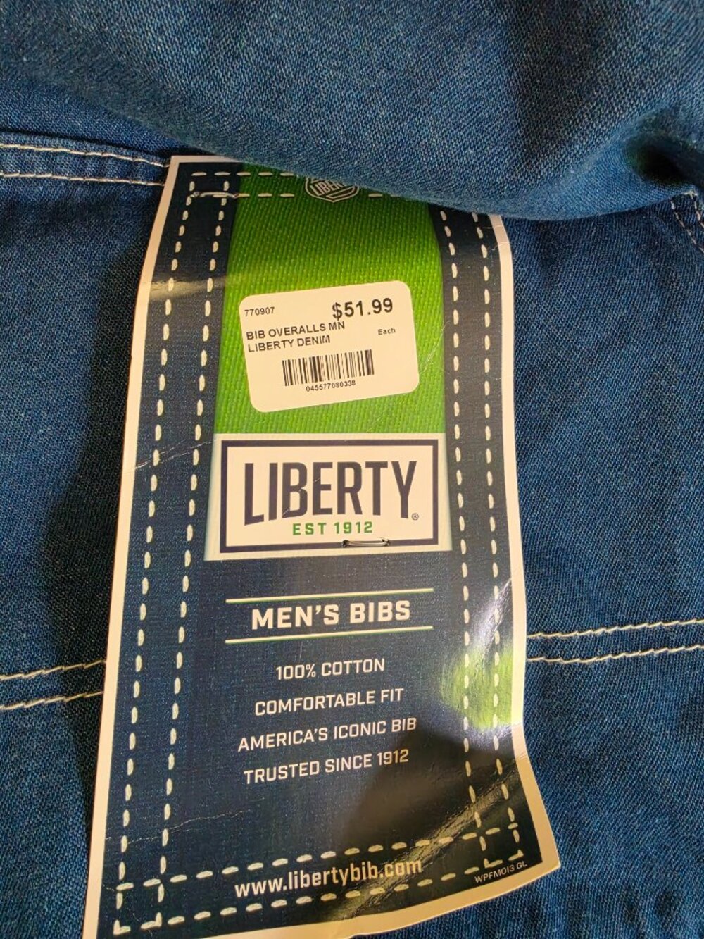 Liberty Stonewashed Denim Bib Overalls New 38x34 - Picture 4 of 9